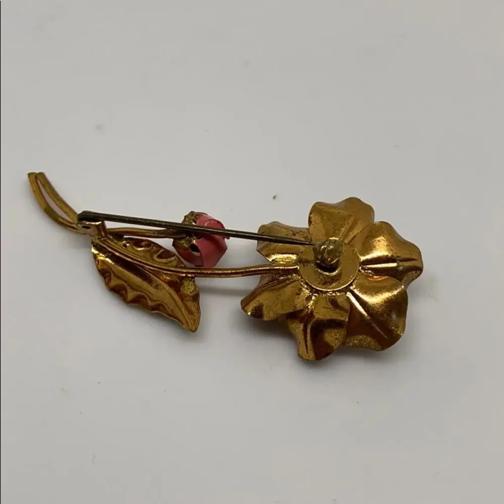 Vintage metal rose pin